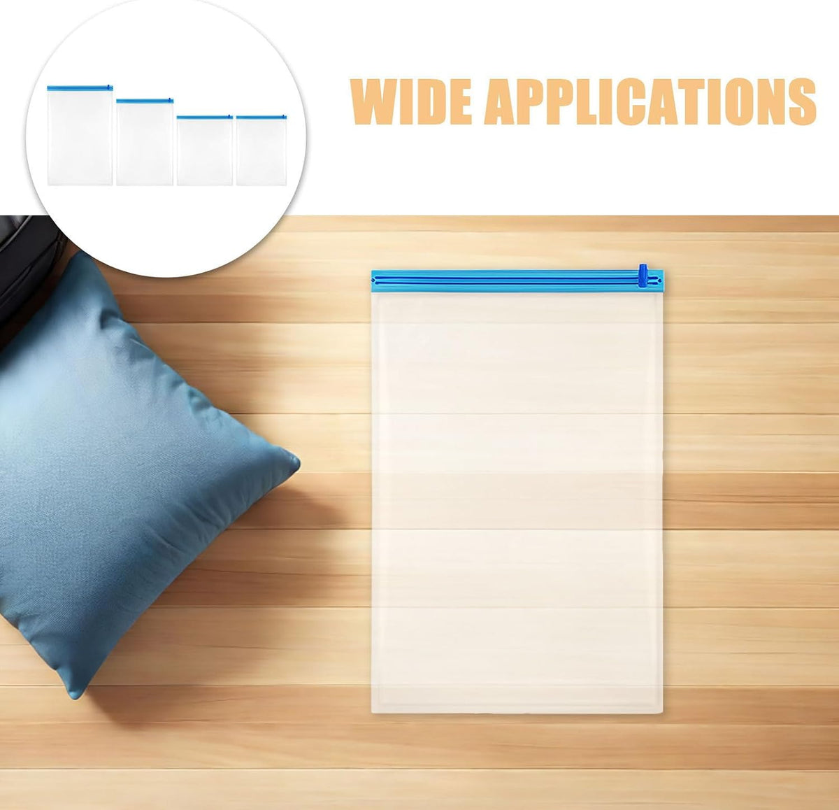 8pcs Roll Vacuum Compression Bags for Travel Clothes and Bed Linens Lightweight Pa Pe Material Space Saving Bags for Camping and Business Trips