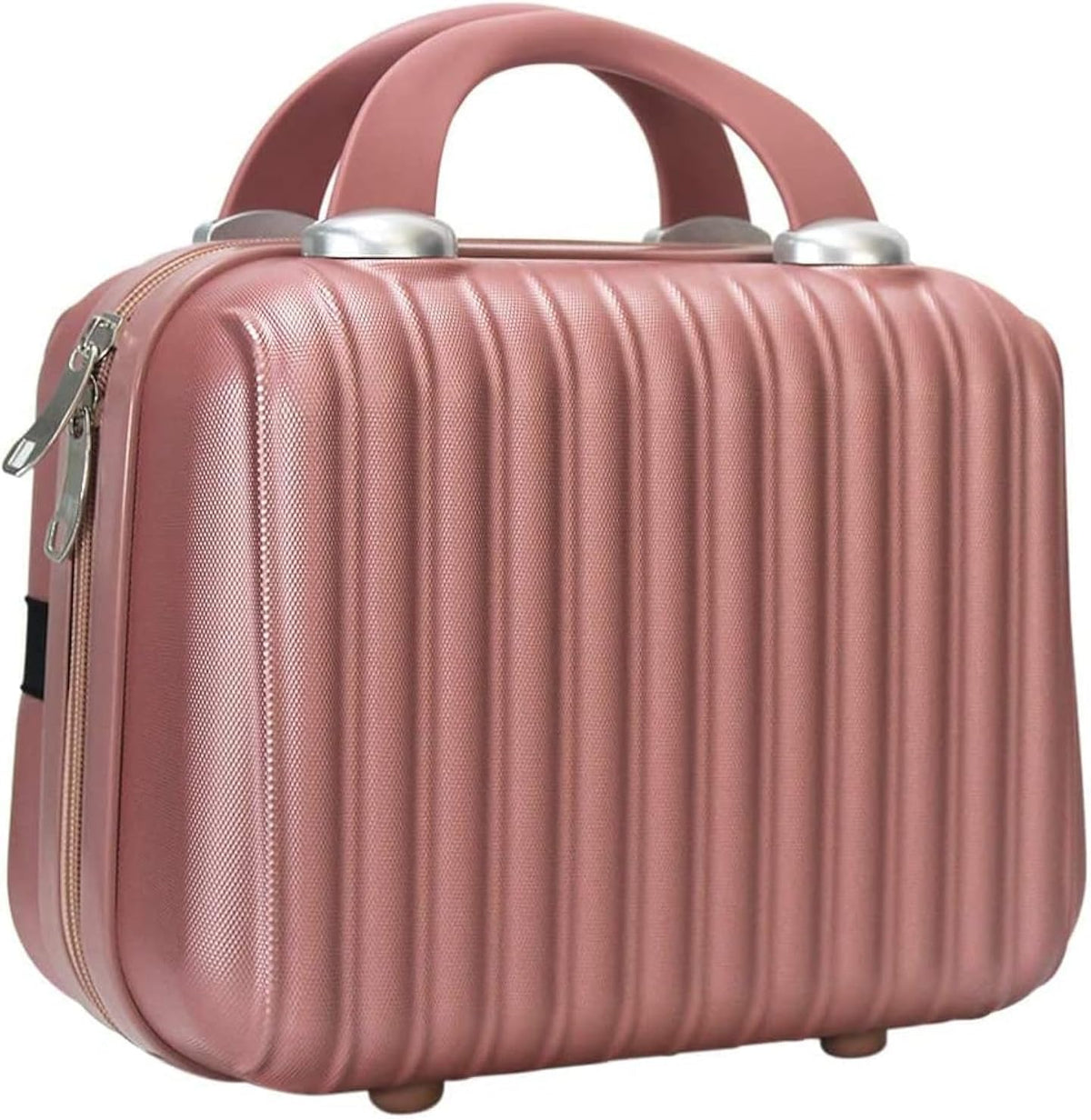 14 Inch Makeup Train Case with Lock Hard Shell Cosmetic Travel Case w Elastic Strap, ABS Portable Toiletry Bag for Toiletries Make up Storage Case Gift for Women Adult