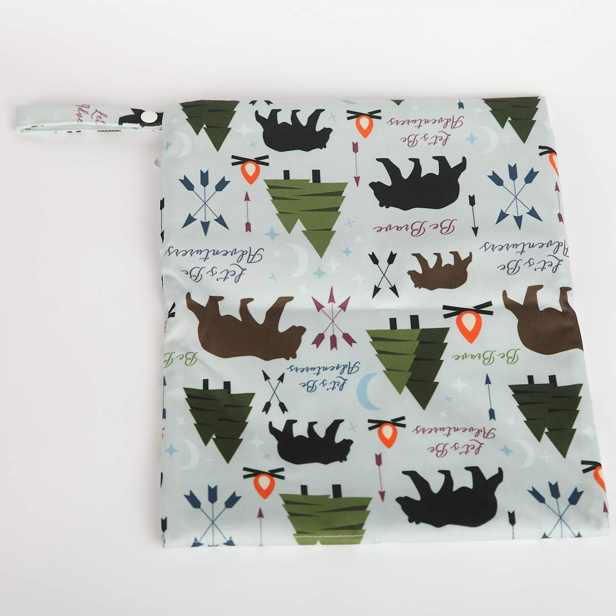 Wet Dry Bag Baby Cloth Diaper Nappy Insert Bag With Two Zippered Pockets Boys (Sharks)