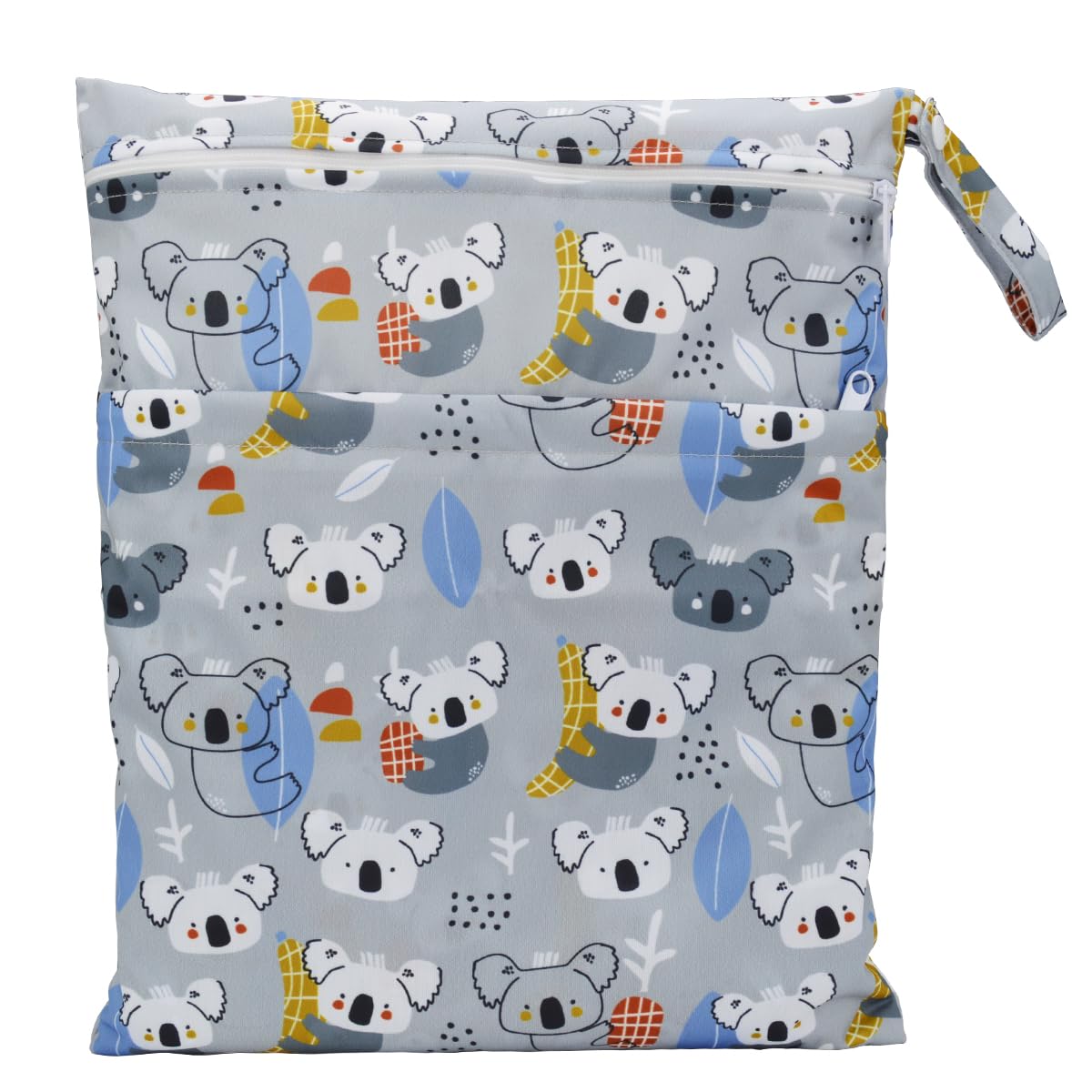 Wet Dry Bag Baby Cloth Diaper Nappy Insert Bag With Two Zippered Pockets Boys (Sharks)