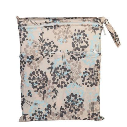 Wet Dry Bag Baby Cloth Diaper Nappy Insert Bag With Two Zippered Pockets Boys (Sharks)