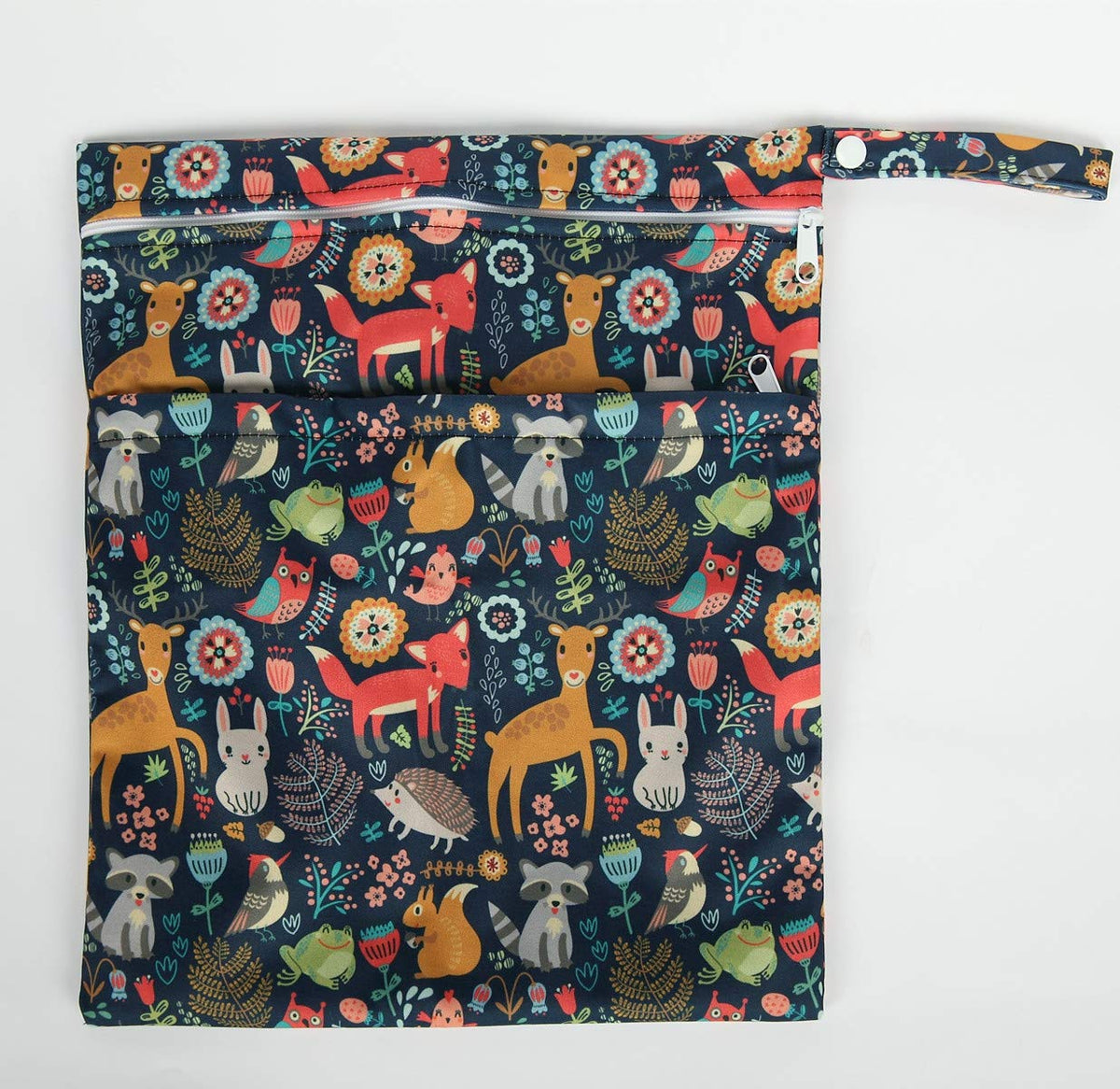 Wet Dry Bag Baby Cloth Diaper Nappy Insert Bag With Two Zippered Pockets Boys (Sharks)