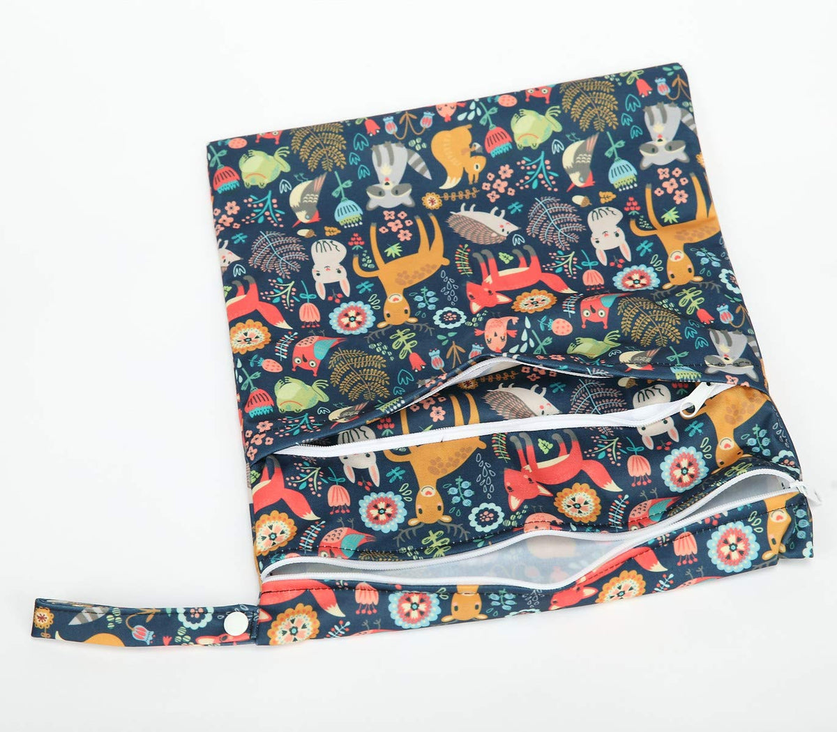 Wet Dry Bag Baby Cloth Diaper Nappy Insert Bag With Two Zippered Pockets Boys (Sharks)