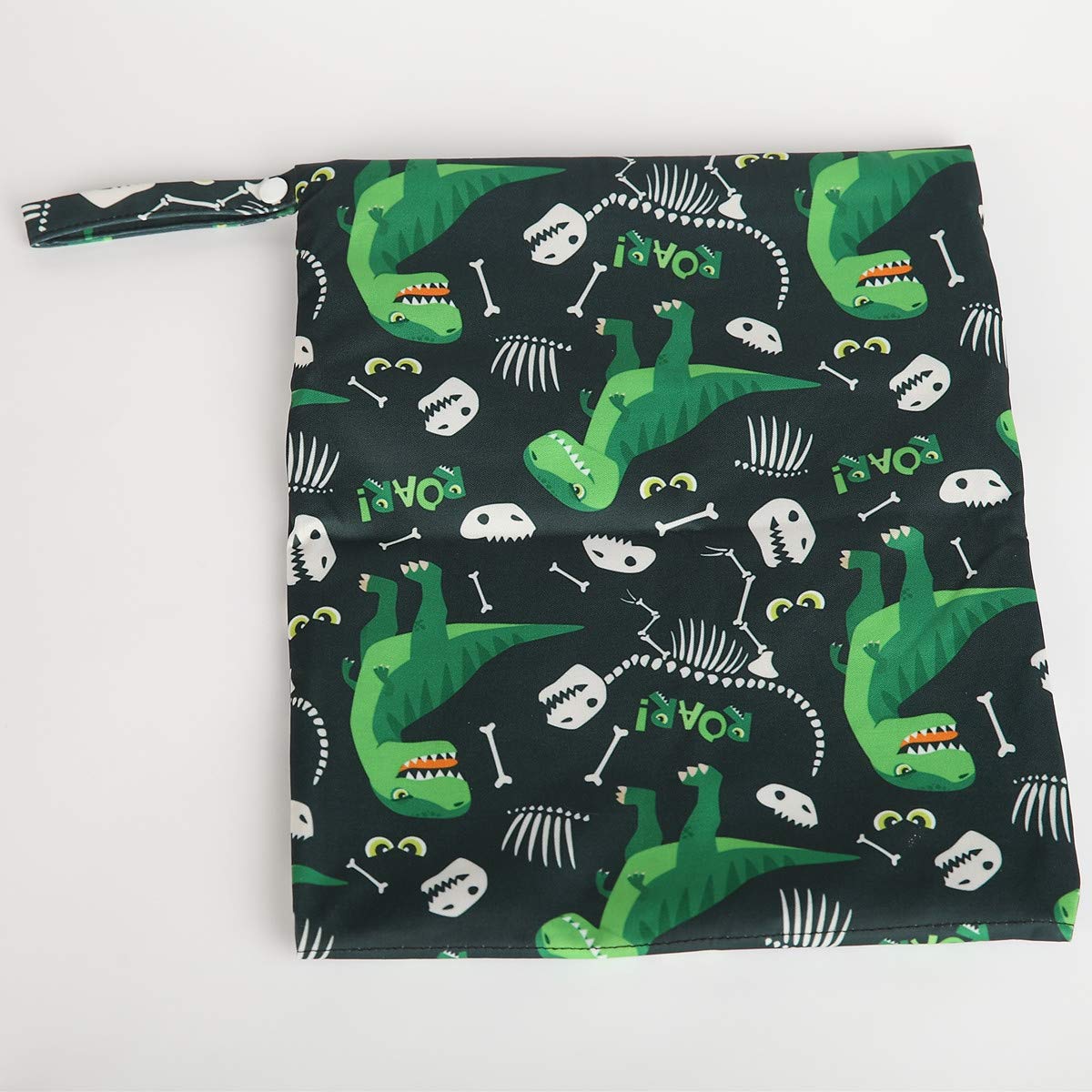 Wet Dry Bag Baby Cloth Diaper Nappy Insert Bag With Two Zippered Pockets Boys (Sharks)