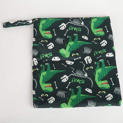 Wet Dry Bag Baby Cloth Diaper Nappy Insert Bag With Two Zippered Pockets Boys (Sharks)