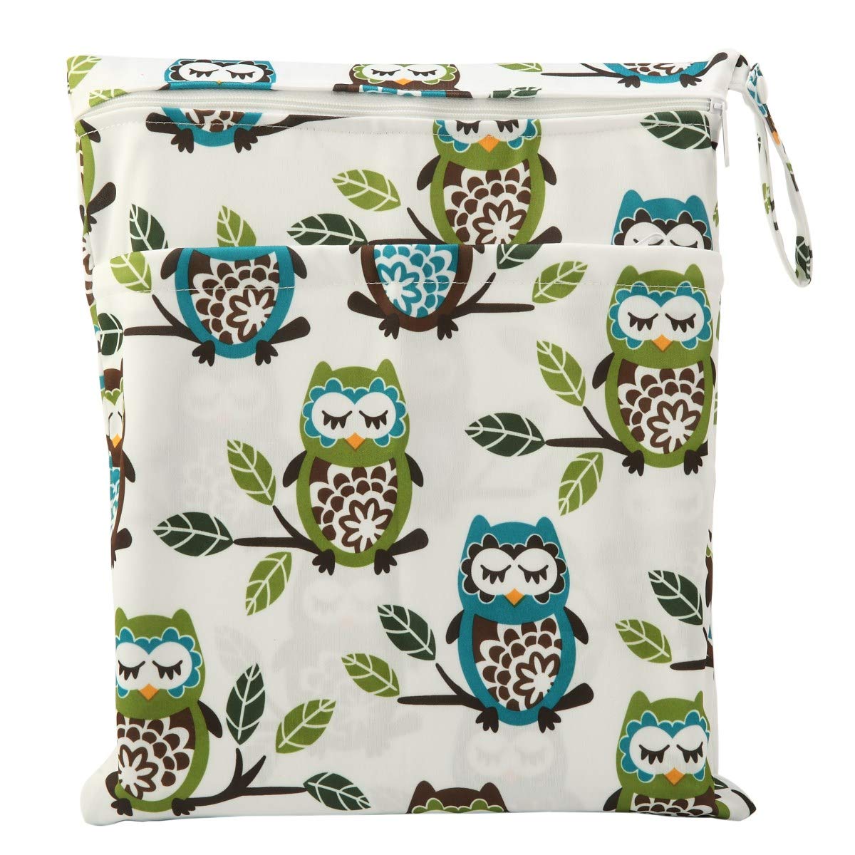 Wet Dry Bag Baby Cloth Diaper Nappy Insert Bag With Two Zippered Pockets Boys (Sharks)
