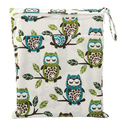 Wet Dry Bag Baby Cloth Diaper Nappy Insert Bag With Two Zippered Pockets Boys (Sharks)
