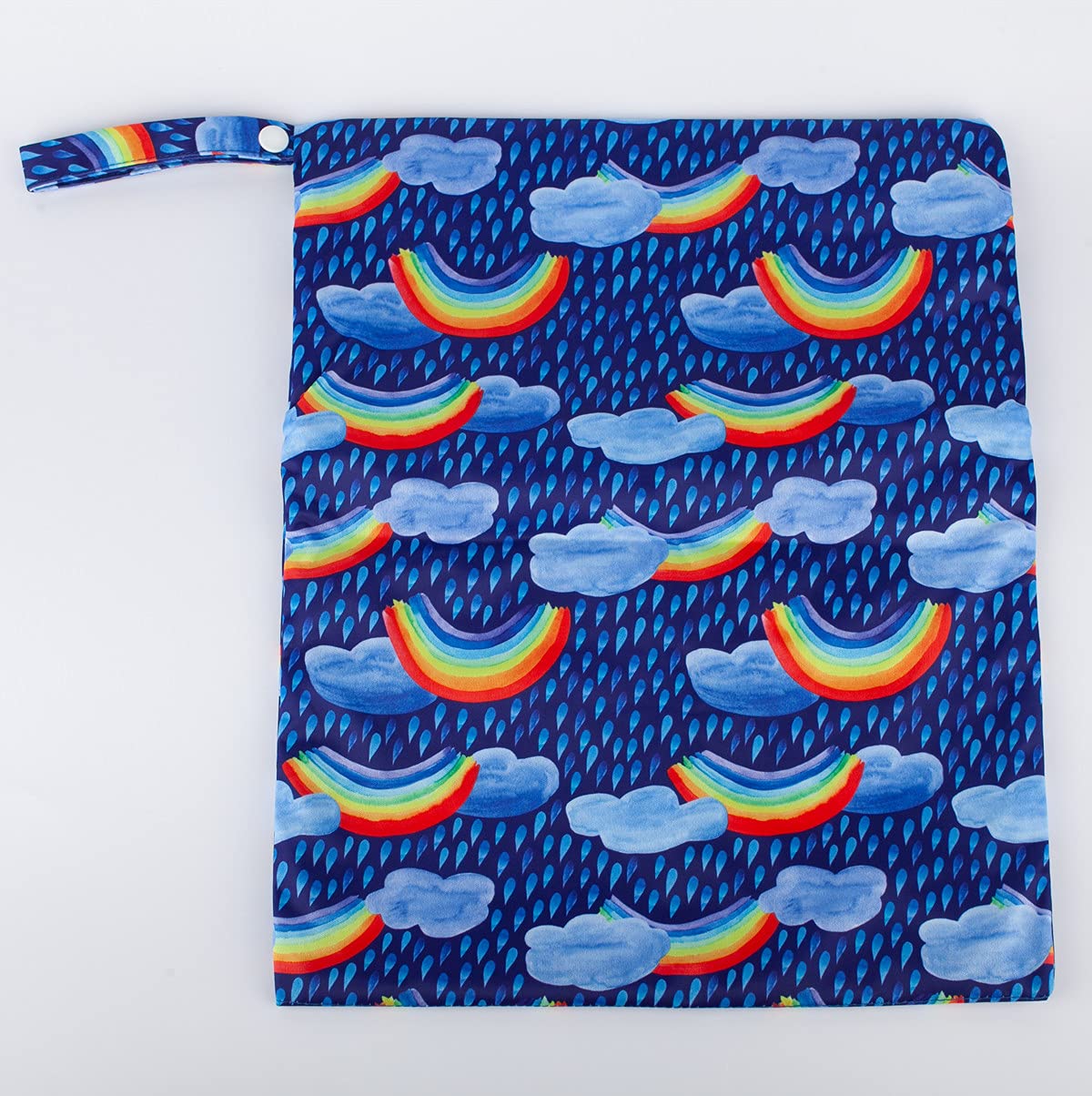 Wet Dry Bag Baby Cloth Diaper Nappy Insert Bag With Two Zippered Pockets Boys (Sharks)