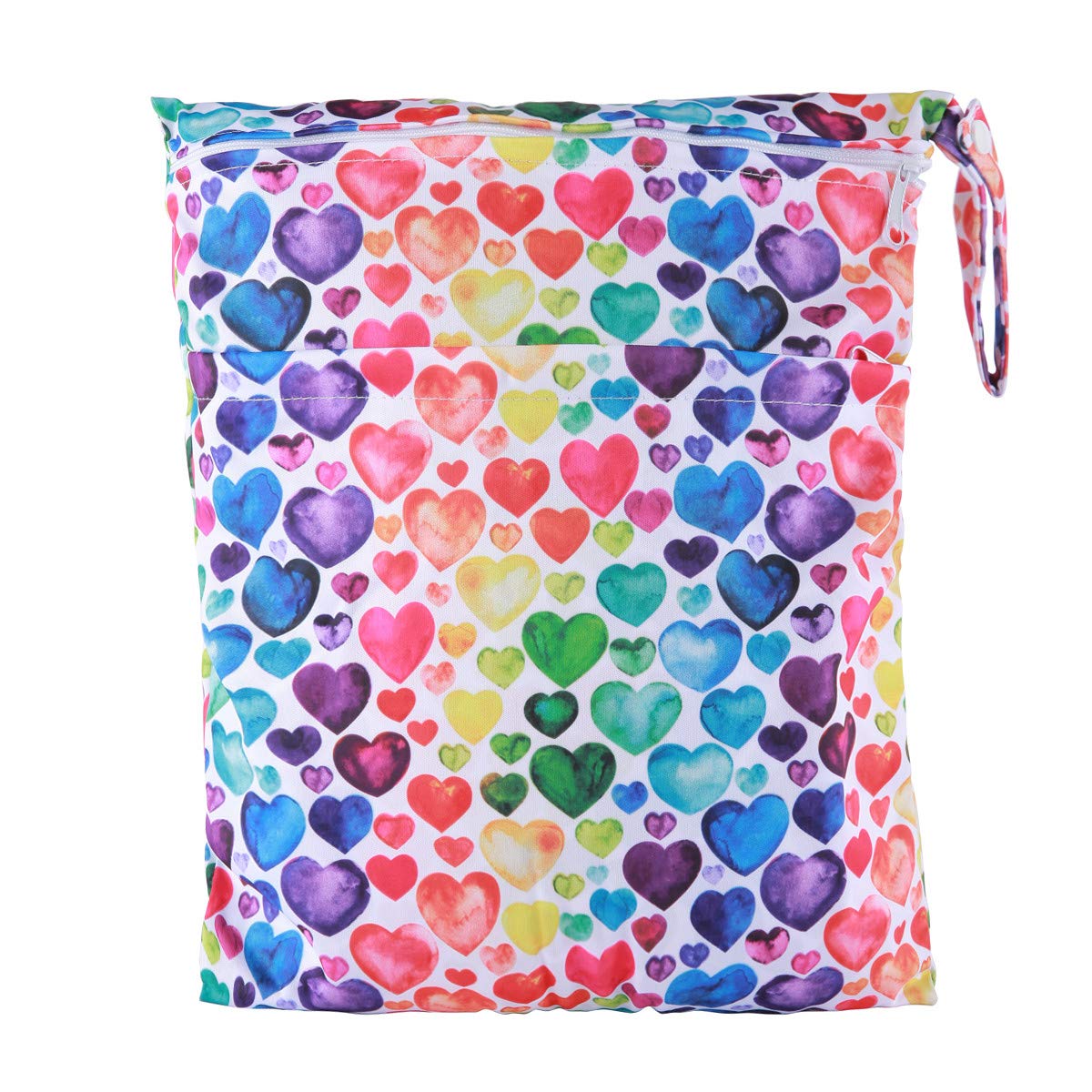 Wet Dry Bag Baby Cloth Diaper Nappy Insert Bag With Two Zippered Pockets Boys (Sharks)