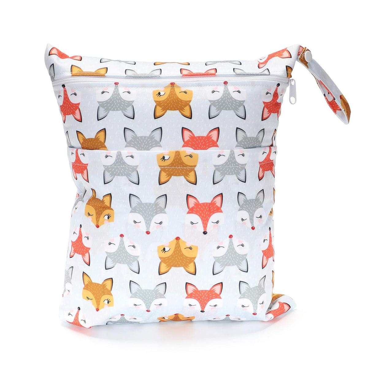Wet Dry Bag Baby Cloth Diaper Nappy Insert Bag With Two Zippered Pockets Boys (Sharks)