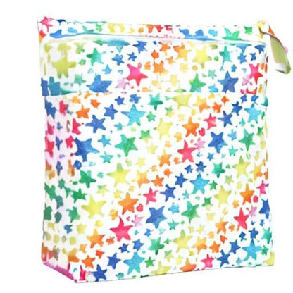 Wet Dry Bag Baby Cloth Diaper Nappy Insert Bag With Two Zippered Pockets Boys (Sharks)