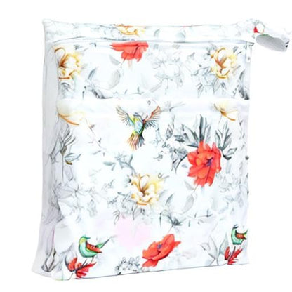 Wet Dry Bag Baby Cloth Diaper Nappy Insert Bag With Two Zippered Pockets Boys (Sharks)