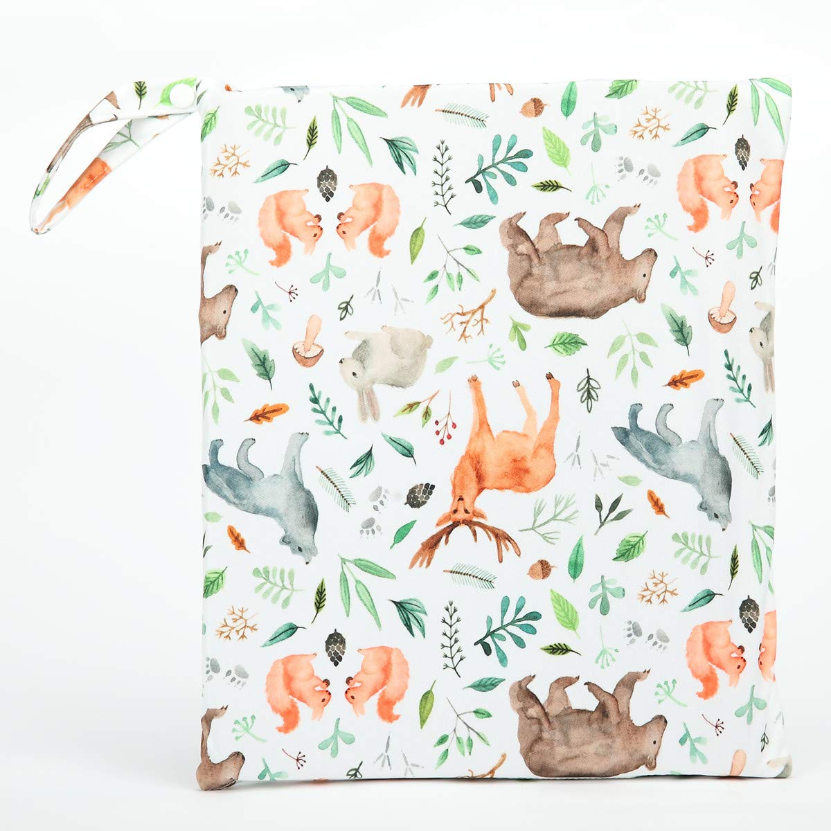 Wet Dry Bag Baby Cloth Diaper Nappy Insert Bag With Two Zippered Pockets Boys (Sharks)