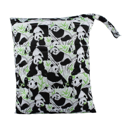 Wet Dry Bag Baby Cloth Diaper Nappy Insert Bag With Two Zippered Pockets Boys (Sharks)