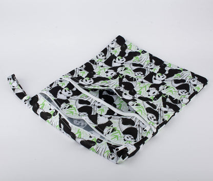 Wet Dry Bag Baby Cloth Diaper Nappy Insert Bag With Two Zippered Pockets Boys (Sharks)