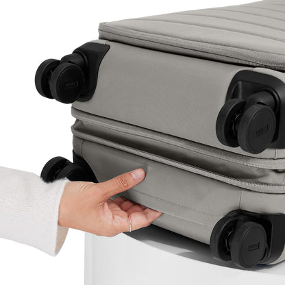 Carry-On Luggage - 22-Inch Lightweight, Expandable Softside Suitcase with 360° Spinner Wheels, Interior Compression System, TSA-Accepted Lock - Cloud Gray