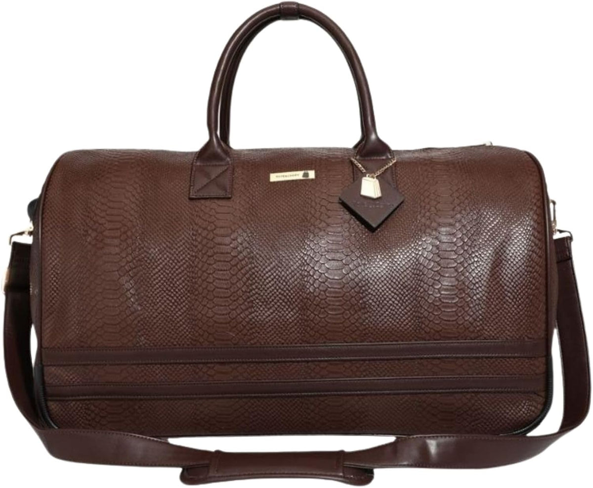 Apollo 2 Large Rolling Duffle Bag with Wheels, Carry-On Roll Duffel for Travel, Gym, Sports, Daily, Weekend & All-Purpose Use for Men & Women (Crocodile Skin, Black)