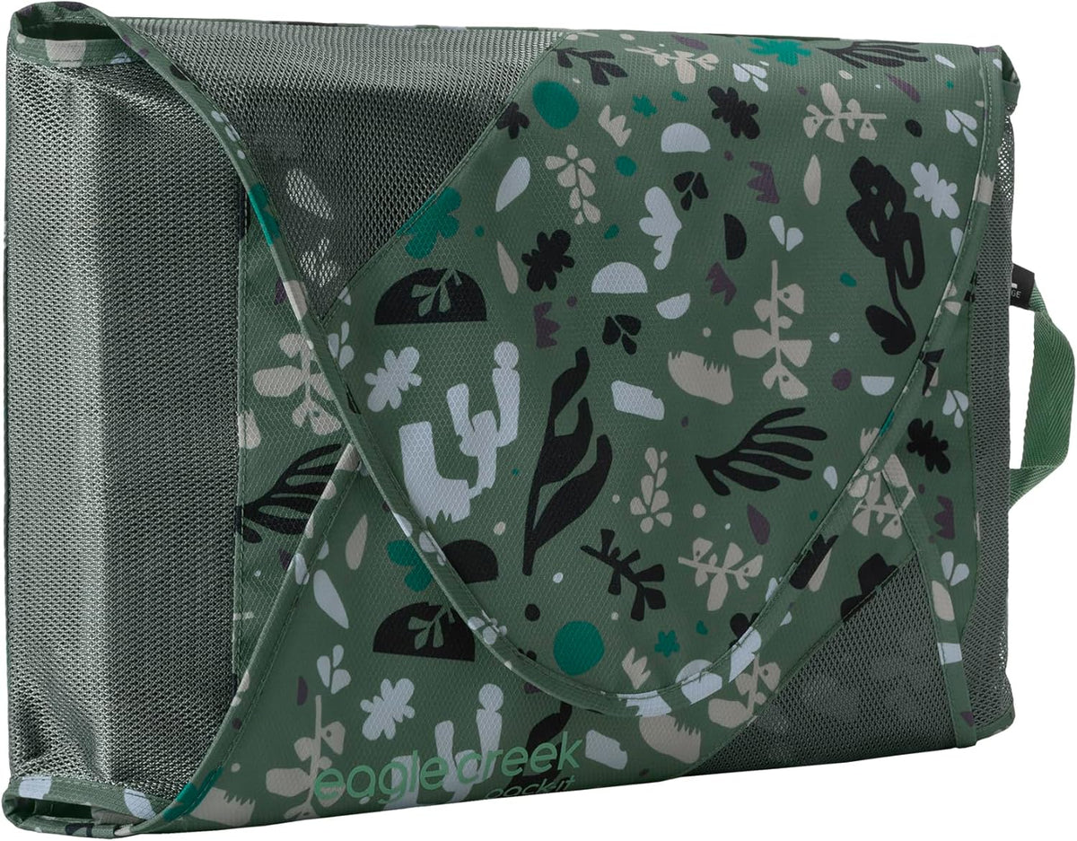 Pack-It Original Garment Folder - Travel Garment Bag with Wrinkle-Free Folding Board and Compression Wings to Maximize Luggage Space, Roots and Shoots: Duck Green - Large