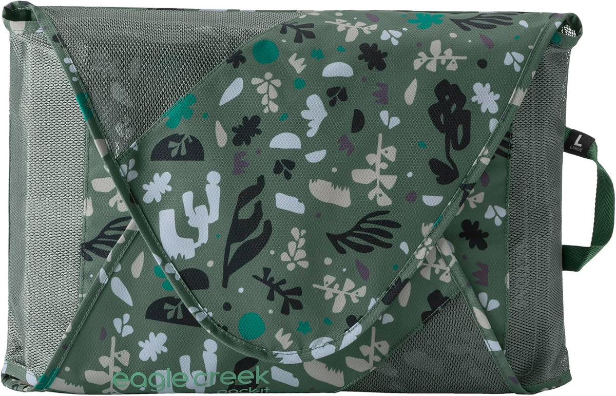 Pack-It Original Garment Folder - Travel Garment Bag with Wrinkle-Free Folding Board and Compression Wings to Maximize Luggage Space, Roots and Shoots: Duck Green - Large