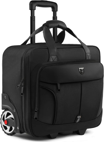 Rolling Laptop Bag,Rolling Briefcase for Men & Women,Laptop Briefcase on Wheels,Carry On Bag for Business Travel