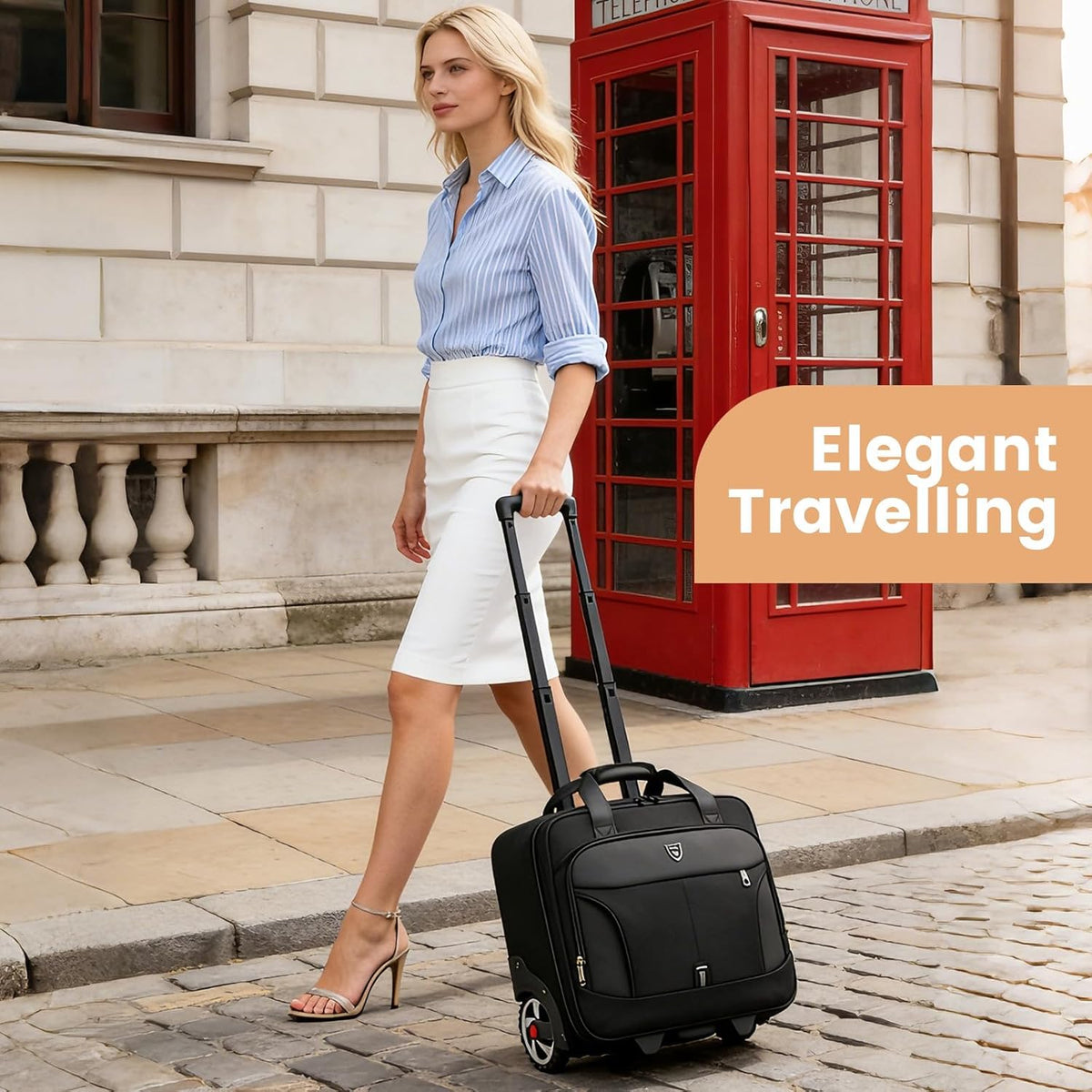 Rolling Laptop Bag,Rolling Briefcase for Men & Women,Laptop Briefcase on Wheels,Carry On Bag for Business Travel