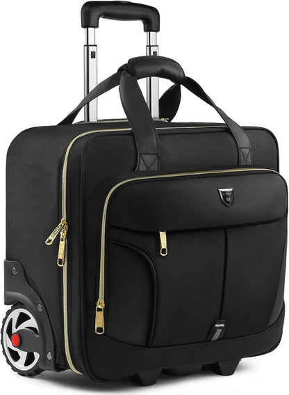 Rolling Laptop Bag,Rolling Briefcase for Men & Women,Laptop Briefcase on Wheels,Carry On Bag for Business Travel