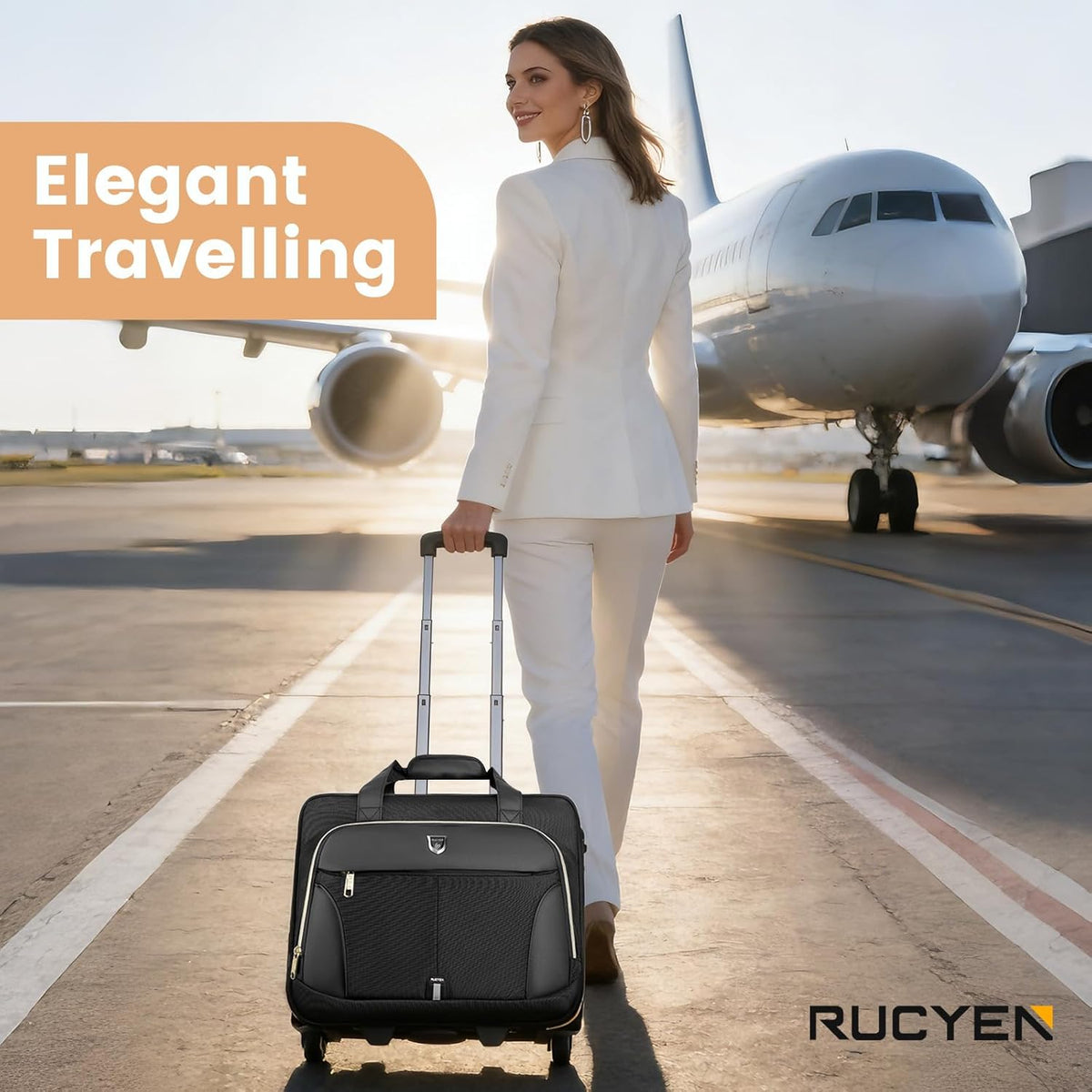 Rolling Laptop Bag,Rolling Briefcase for Men & Women,Laptop Briefcase on Wheels,Carry On Bag for Business Travel