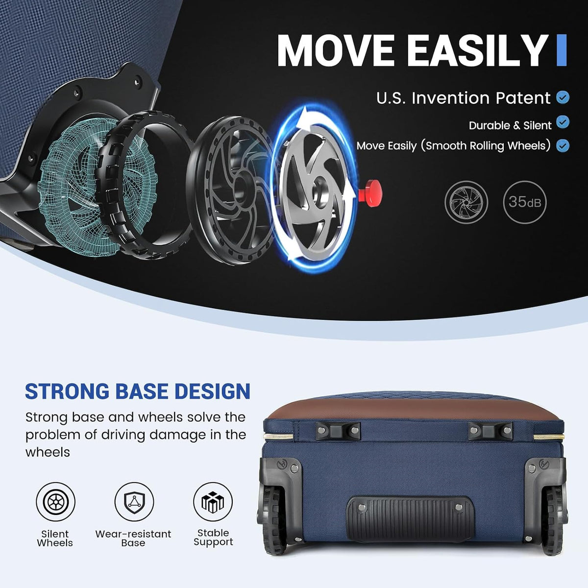 Rolling Laptop Bag,Rolling Briefcase for Men & Women,Laptop Briefcase on Wheels,Carry On Bag for Business Travel