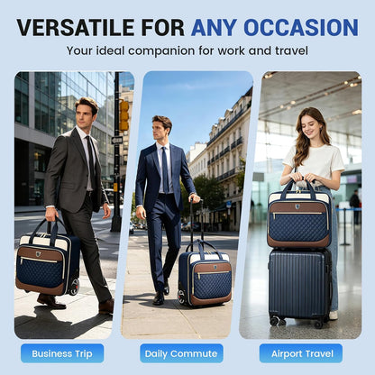 Rolling Laptop Bag,Rolling Briefcase for Men & Women,Laptop Briefcase on Wheels,Carry On Bag for Business Travel