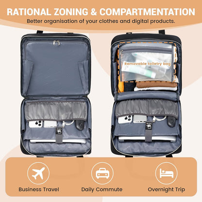 Rolling Laptop Bag,Rolling Briefcase for Men & Women,Laptop Briefcase on Wheels,Carry On Bag for Business Travel