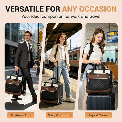 Rolling Laptop Bag,Rolling Briefcase for Men & Women,Laptop Briefcase on Wheels,Carry On Bag for Business Travel