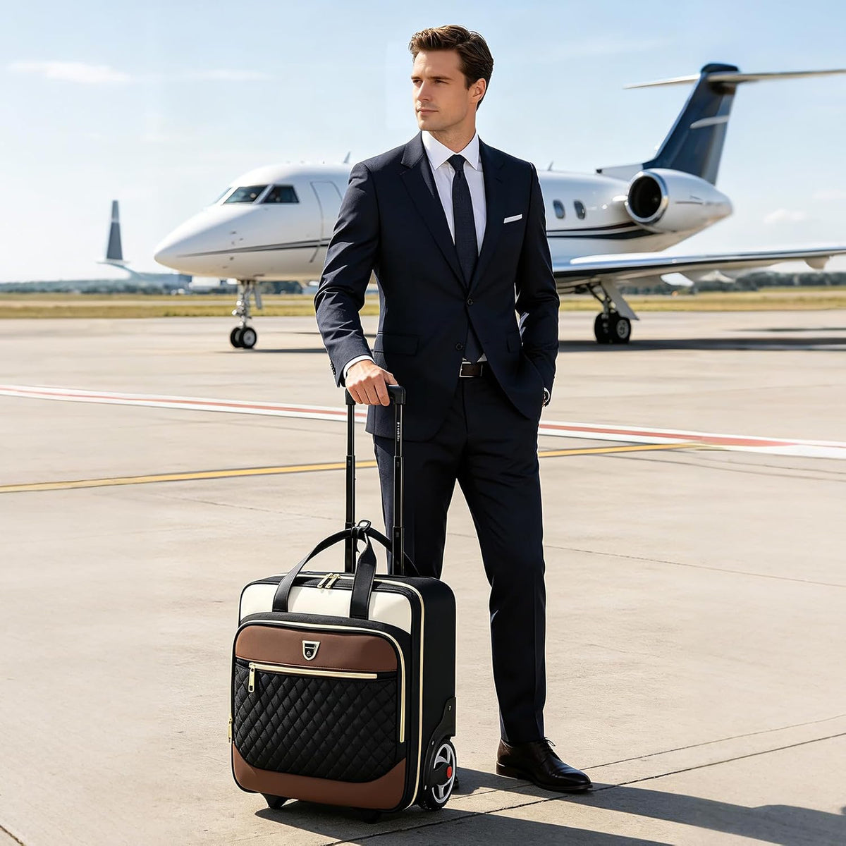 Rolling Laptop Bag,Rolling Briefcase for Men & Women,Laptop Briefcase on Wheels,Carry On Bag for Business Travel