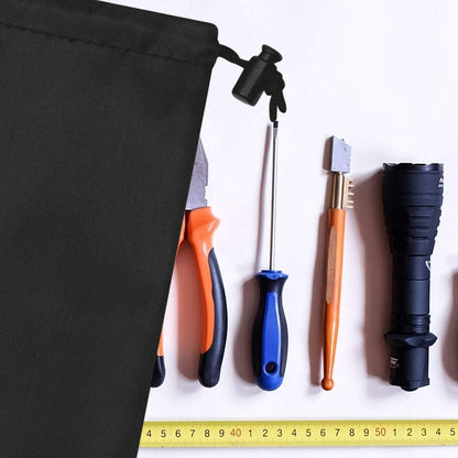 Drawstring Pouch with Toggle (12 x 16 Inch, Black) Nylon Cinch Bag for Travel, Shoes, Gym and Storage