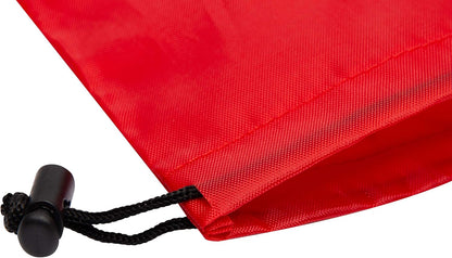 Drawstring Pouch with Toggle (12 x 16 Inch, Black) Nylon Cinch Bag for Travel, Shoes, Gym and Storage