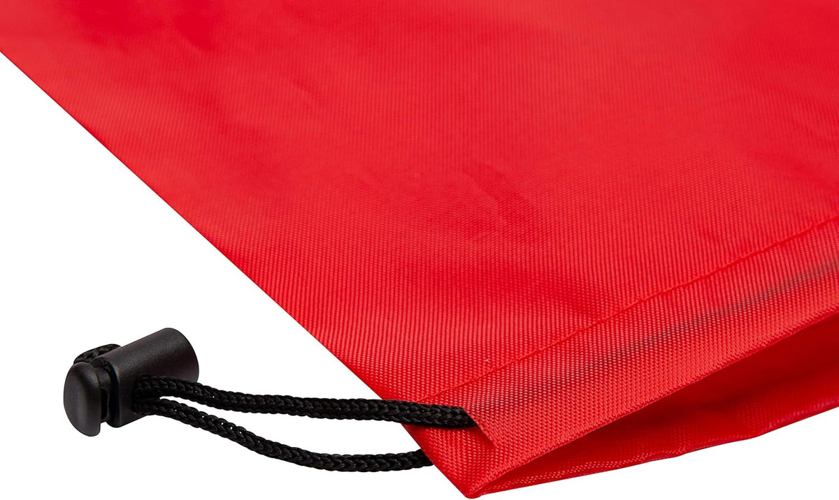 Drawstring Pouch with Toggle (12 x 16 Inch, Black) Nylon Cinch Bag for Travel, Shoes, Gym and Storage