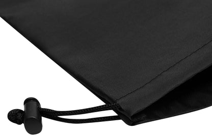 Drawstring Pouch with Toggle (12 x 16 Inch, Black) Nylon Cinch Bag for Travel, Shoes, Gym and Storage