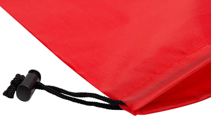 Drawstring Pouch with Toggle (12 x 16 Inch, Black) Nylon Cinch Bag for Travel, Shoes, Gym and Storage