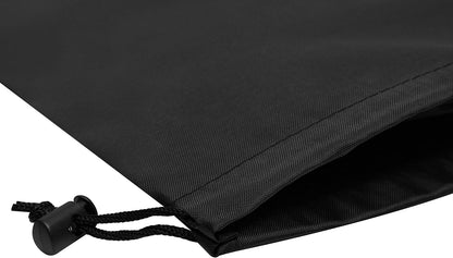 Drawstring Pouch with Toggle (12 x 16 Inch, Black) Nylon Cinch Bag for Travel, Shoes, Gym and Storage