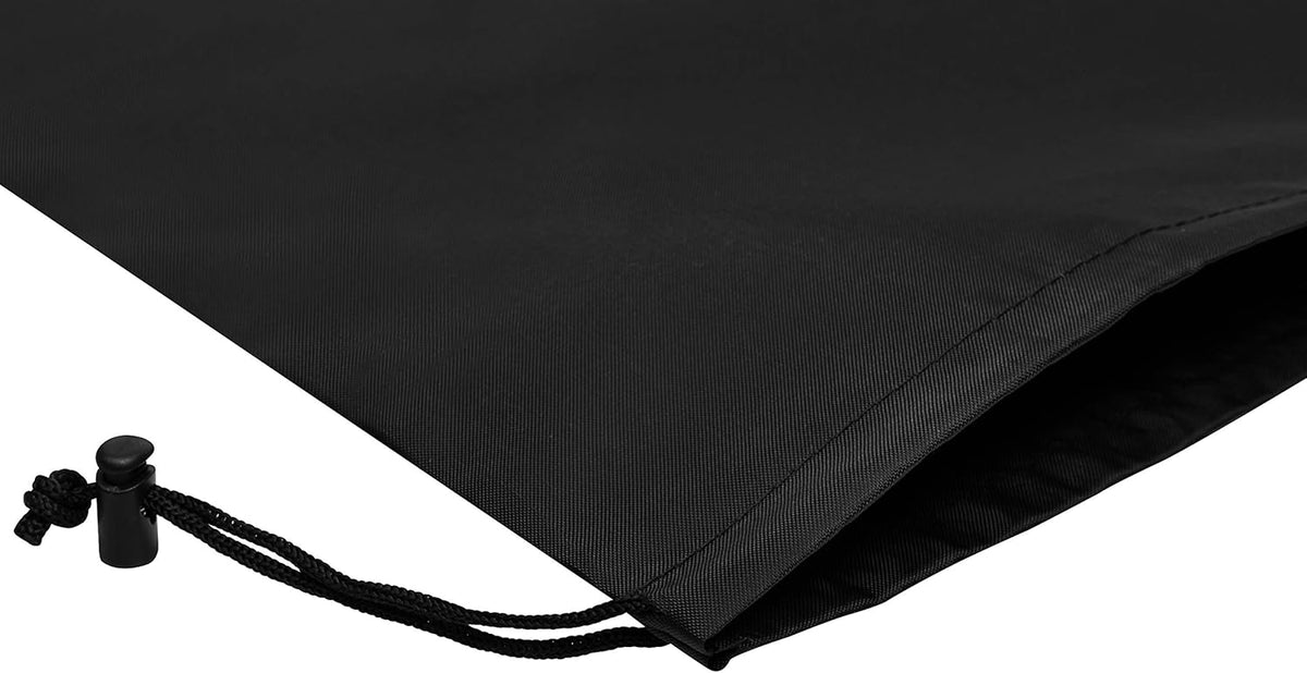 Drawstring Pouch with Toggle (12 x 16 Inch, Black) Nylon Cinch Bag for Travel, Shoes, Gym and Storage