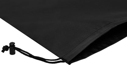 Drawstring Pouch with Toggle (12 x 16 Inch, Black) Nylon Cinch Bag for Travel, Shoes, Gym and Storage