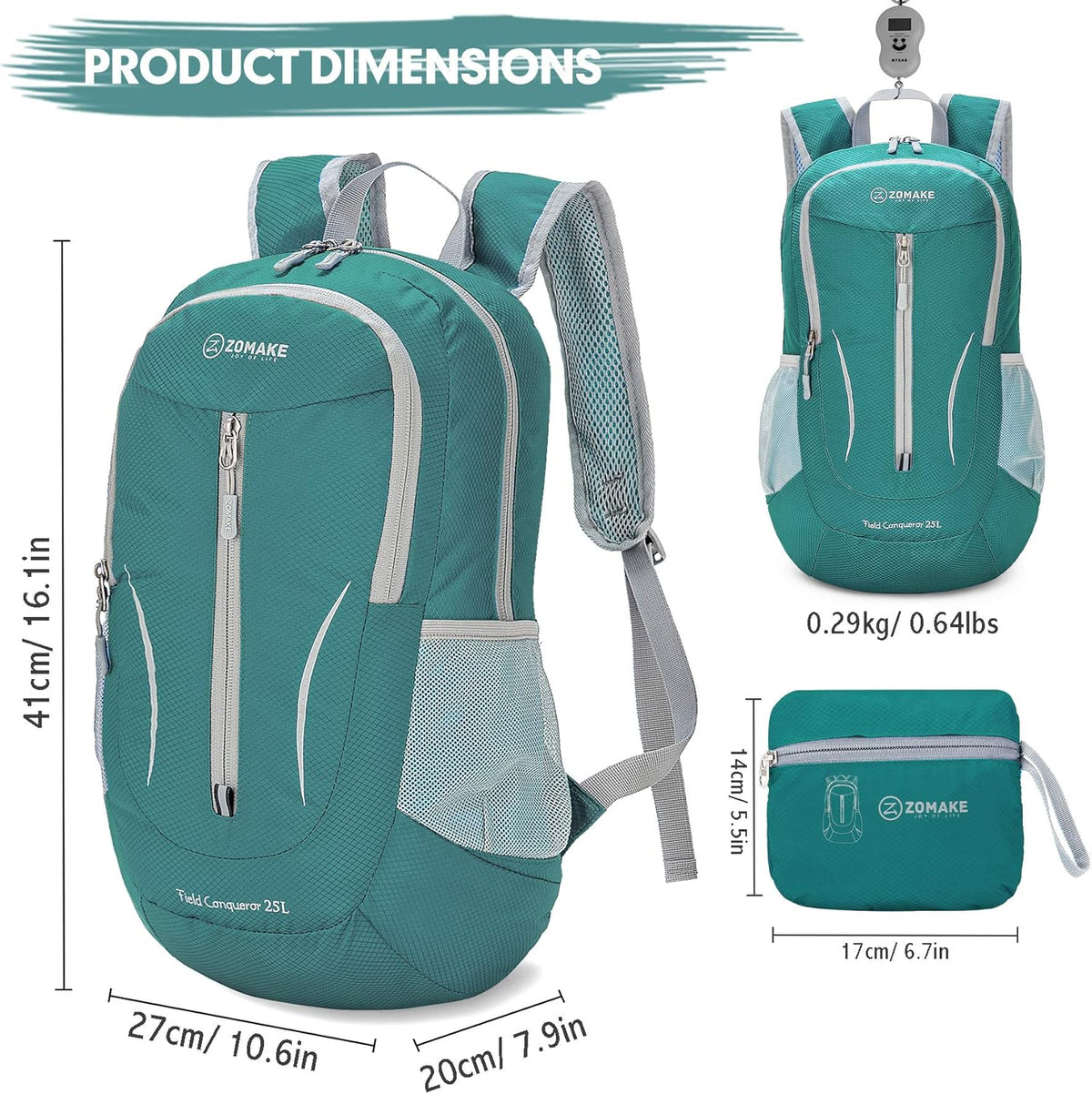 Ultra Lightweight Packable Backpack 25L - Foldable Hiking Backpacks Water Resistant Small Folding Daypack for Travel(Navy Blue)