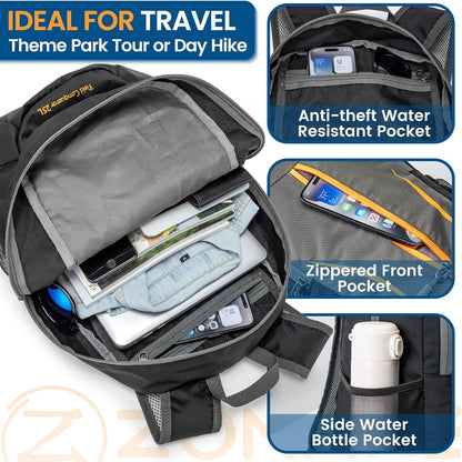 Ultra Lightweight Packable Backpack 25L - Foldable Hiking Backpacks Water Resistant Small Folding Daypack for Travel(Navy Blue)