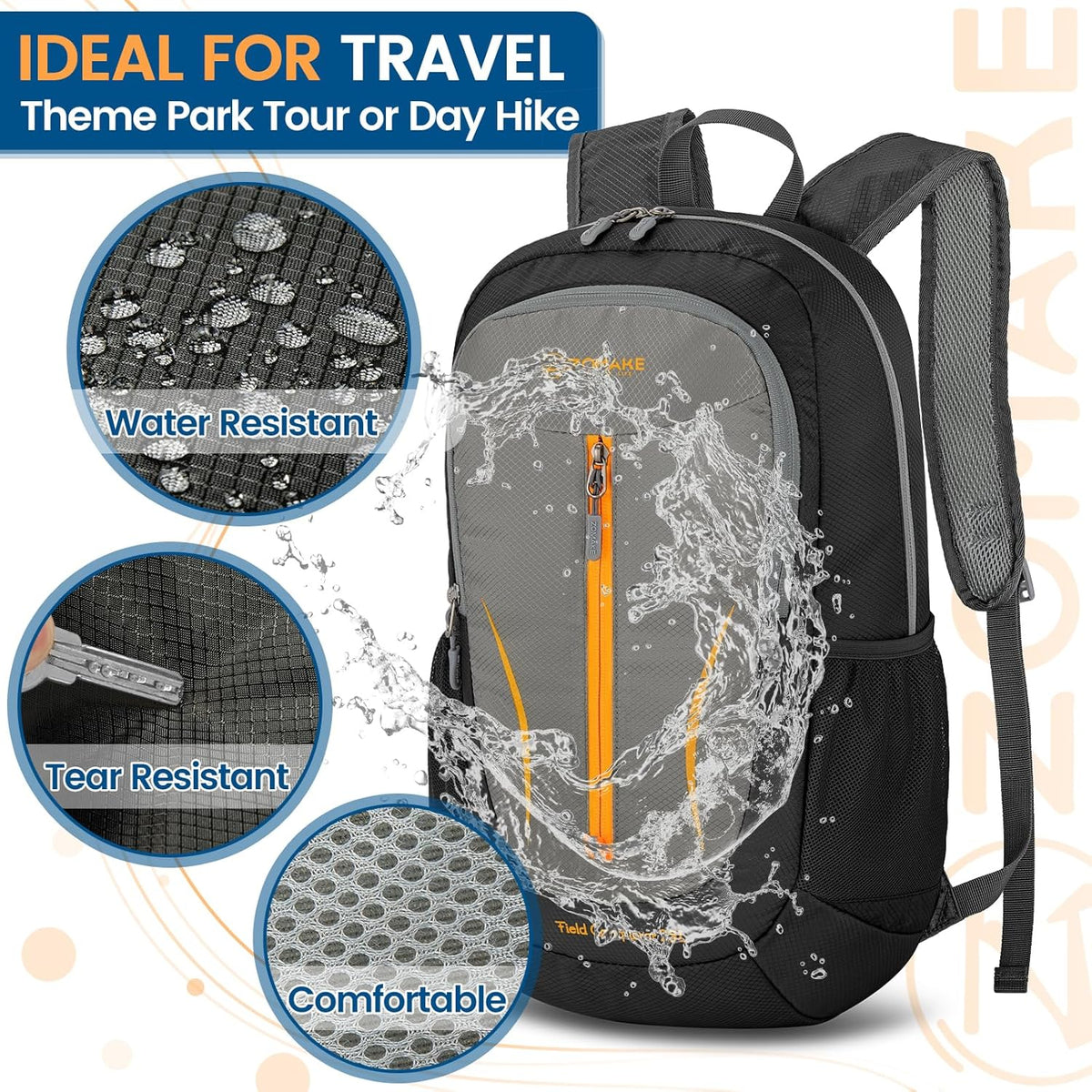 Ultra Lightweight Packable Backpack 25L - Foldable Hiking Backpacks Water Resistant Small Folding Daypack for Travel(Navy Blue)