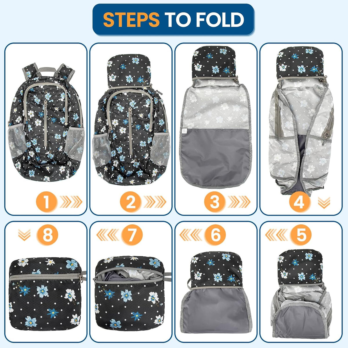 Ultra Lightweight Packable Backpack 25L - Foldable Hiking Backpacks Water Resistant Small Folding Daypack for Travel(Navy Blue)