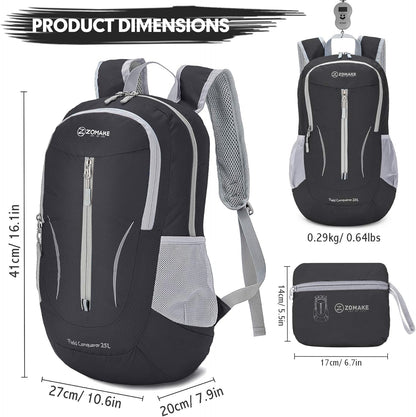 Ultra Lightweight Packable Backpack 25L - Foldable Hiking Backpacks Water Resistant Small Folding Daypack for Travel(Navy Blue)
