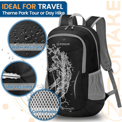 Ultra Lightweight Packable Backpack 25L - Foldable Hiking Backpacks Water Resistant Small Folding Daypack for Travel(Navy Blue)
