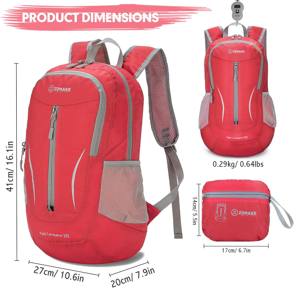 Ultra Lightweight Packable Backpack 25L - Foldable Hiking Backpacks Water Resistant Small Folding Daypack for Travel(Navy Blue)