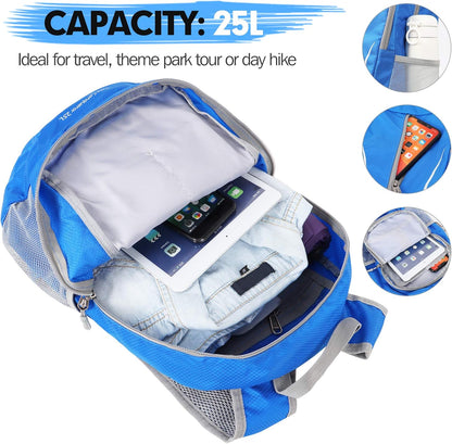 Ultra Lightweight Packable Backpack 25L - Foldable Hiking Backpacks Water Resistant Small Folding Daypack for Travel(Navy Blue)