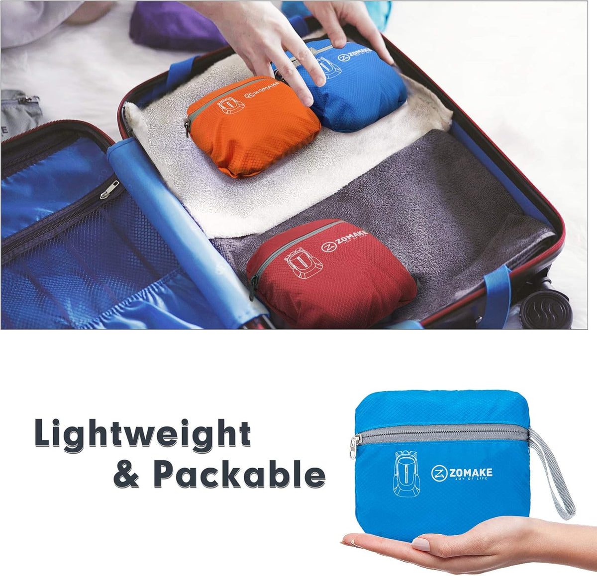 Ultra Lightweight Packable Backpack 25L - Foldable Hiking Backpacks Water Resistant Small Folding Daypack for Travel(Navy Blue)