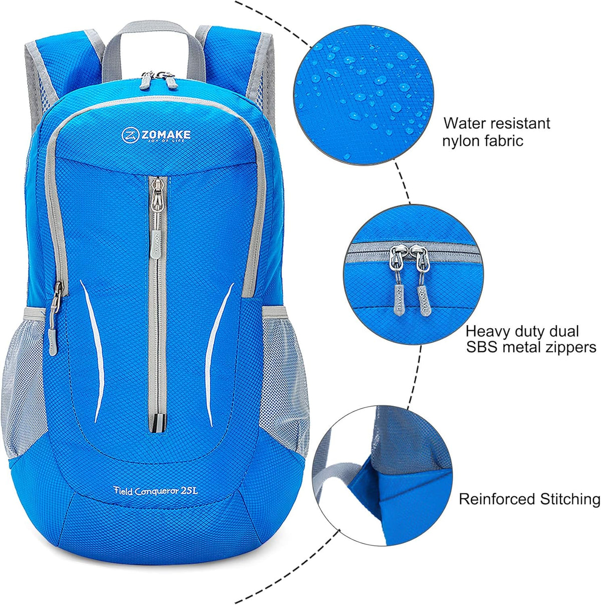 Ultra Lightweight Packable Backpack 25L - Foldable Hiking Backpacks Water Resistant Small Folding Daypack for Travel(Navy Blue)
